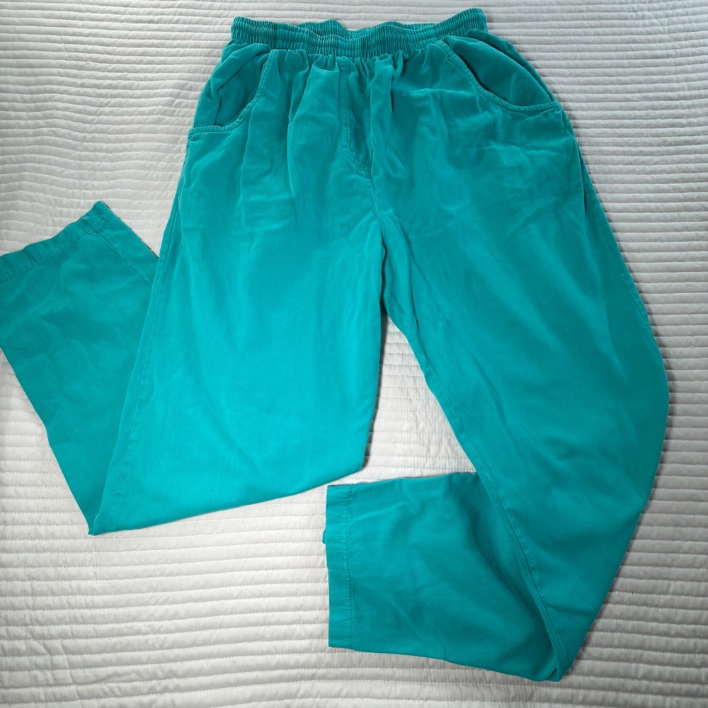 Northern Reflections Pants Womens Small Teal Excellent Vintage 90s Cotton Canada